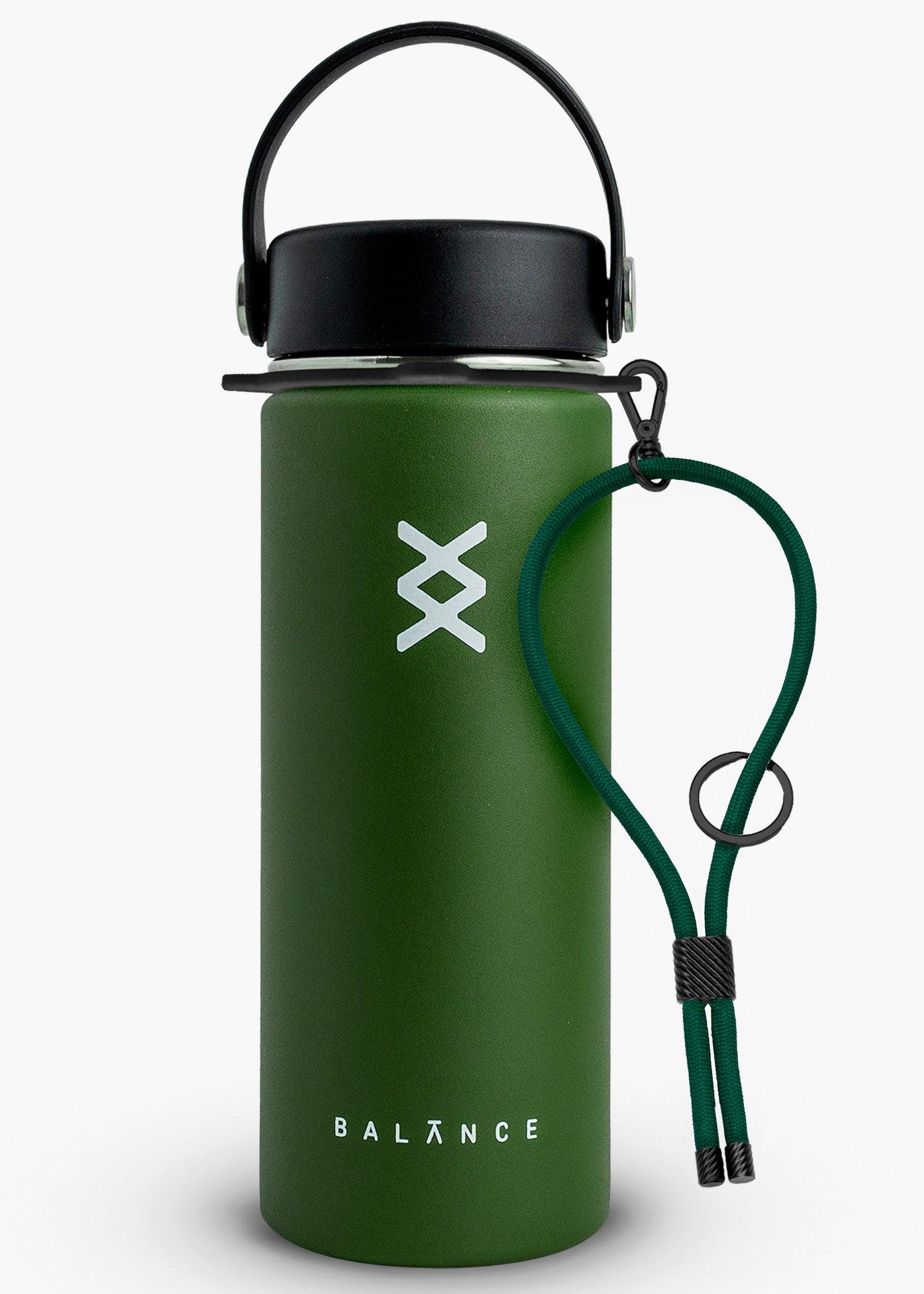 Garrafa Térmica Balance Verde 530ml + Alça de Mão